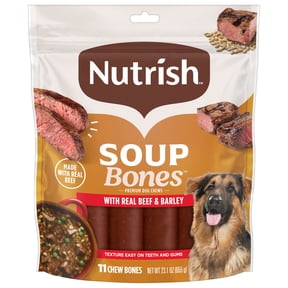 Nutrish Soup Bones Premium Dog Chews with Real Beef and Barley, 11 Chews, Packaging May Vary (Rachael Ray)