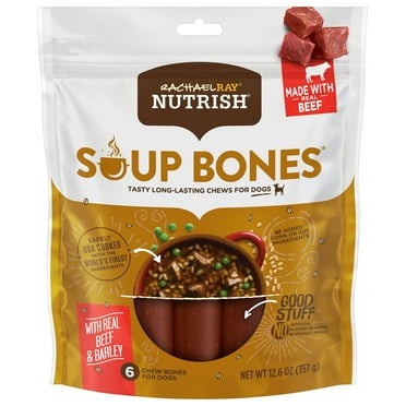 Rachael Ray Nutrish Soup Bones with Real Beef & Barley, 6 Dry Dog Chews