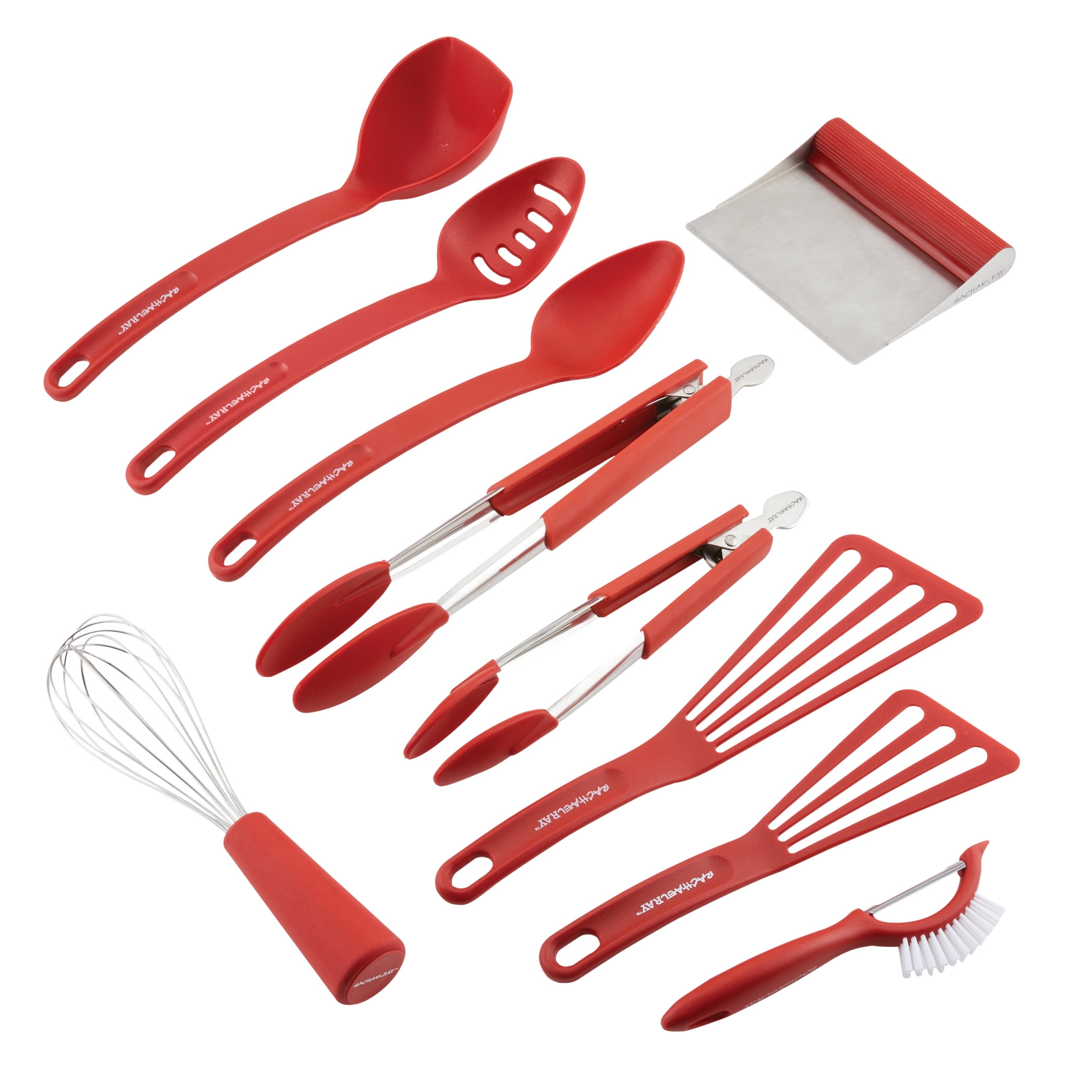 Rachael Ray Hard Anodized II Nonstick Dishwasher Safe 10-Piece Cookware Set  (Orange) + 6-Piece Kitchen Tool Set (Orange)