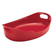 Rachael Ray Stoneware Bubble and Brown Oval Baker, 4.5-Quart
