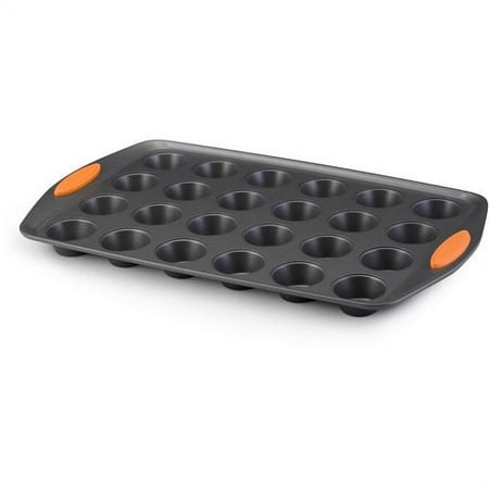 Rachael Ray Yum-o Nonstick 24 Cup Muffin Pan in Gray and Orange