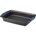 thumbnail image 1 of Rachael Ray 47958 9 x 13 in. Yum-o Nonstick Bakeware Oven Lovin Rectangle Cake Pan, Gray with Marine Blue Handles, 1 of 6