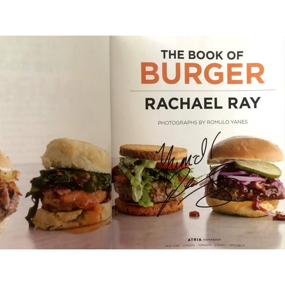 Rachael Ray autographed Book of Burger paperback cookbook inscribed Yum-o! (JSA)