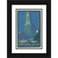 thumbnail image 1 of Rachael Robinson Elmer 13x18 Black Ornate Wood Framed Double Matted Museum Art Print Titled - Woolworth Building June Night (1916), 1 of 5
