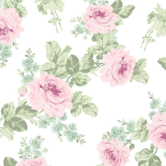 Rachel Ashwell Royal Bouquet Pink Wallpaper