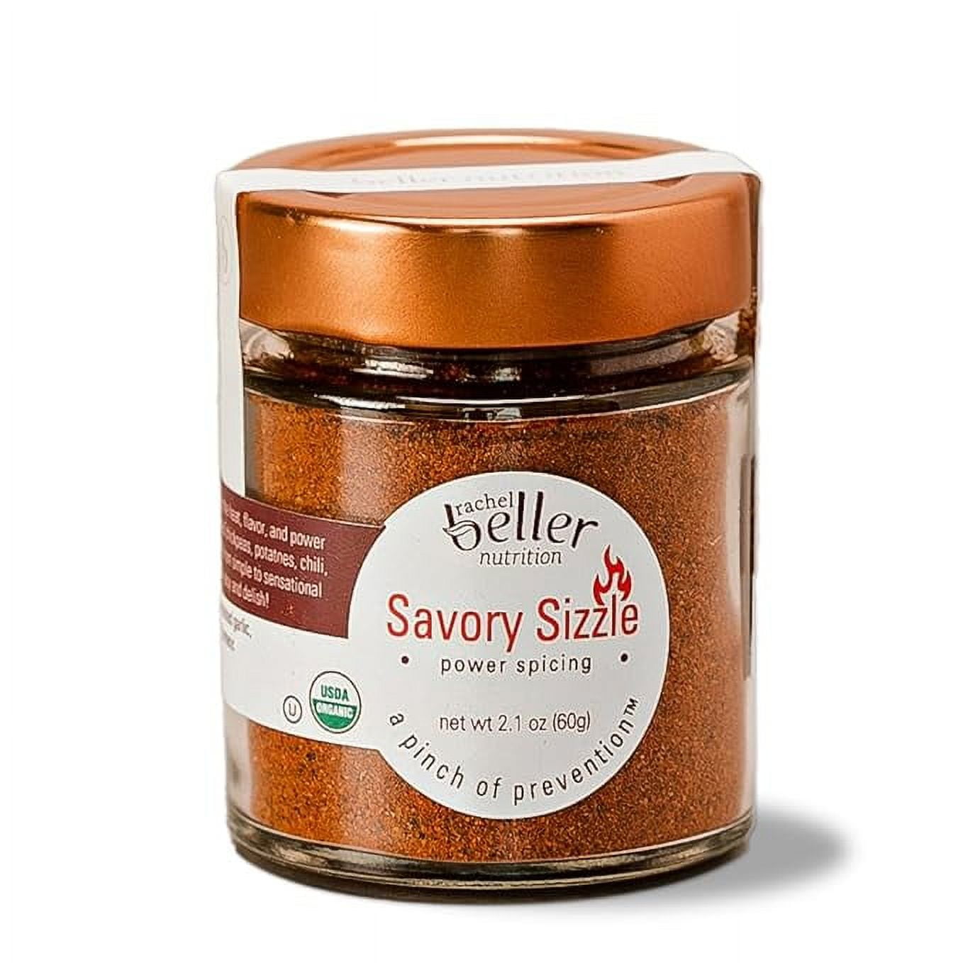 Rachel Beller Nutrition Power Spicing | SAVORY SIZZLE | 2.1 oz | Organic Spice Blend Seasoning