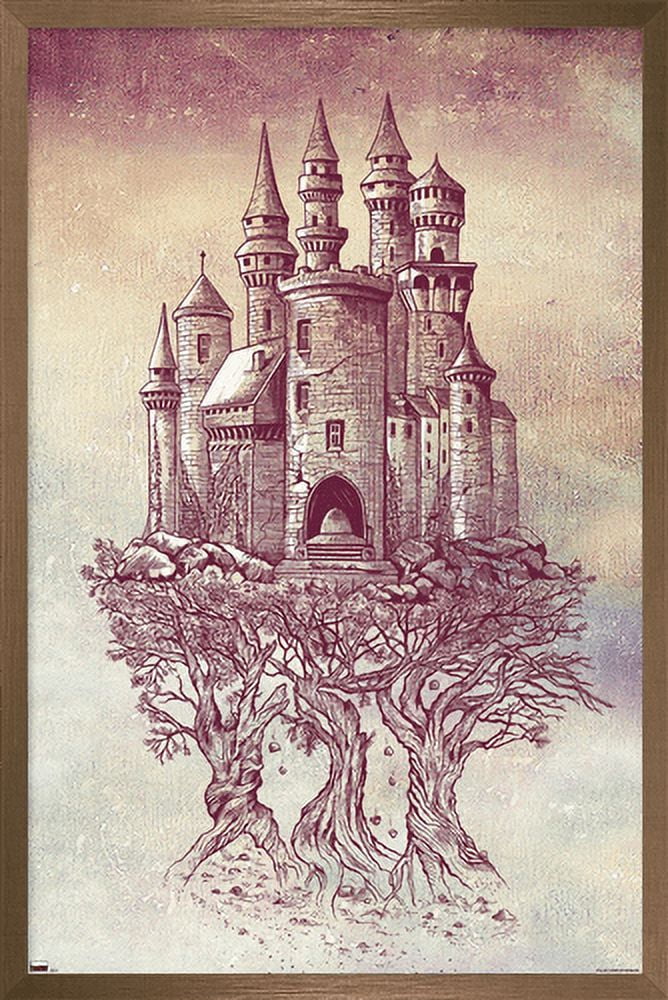 Rachel Caldwell - Castle in Trees Wall Poster, 22.375" x 34" Framed