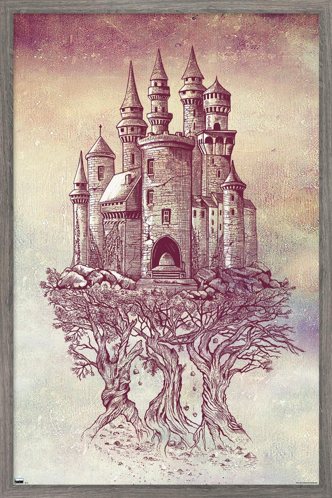 Rachel Caldwell - Castle in Trees Wall Poster, 22.375" x 34" Framed