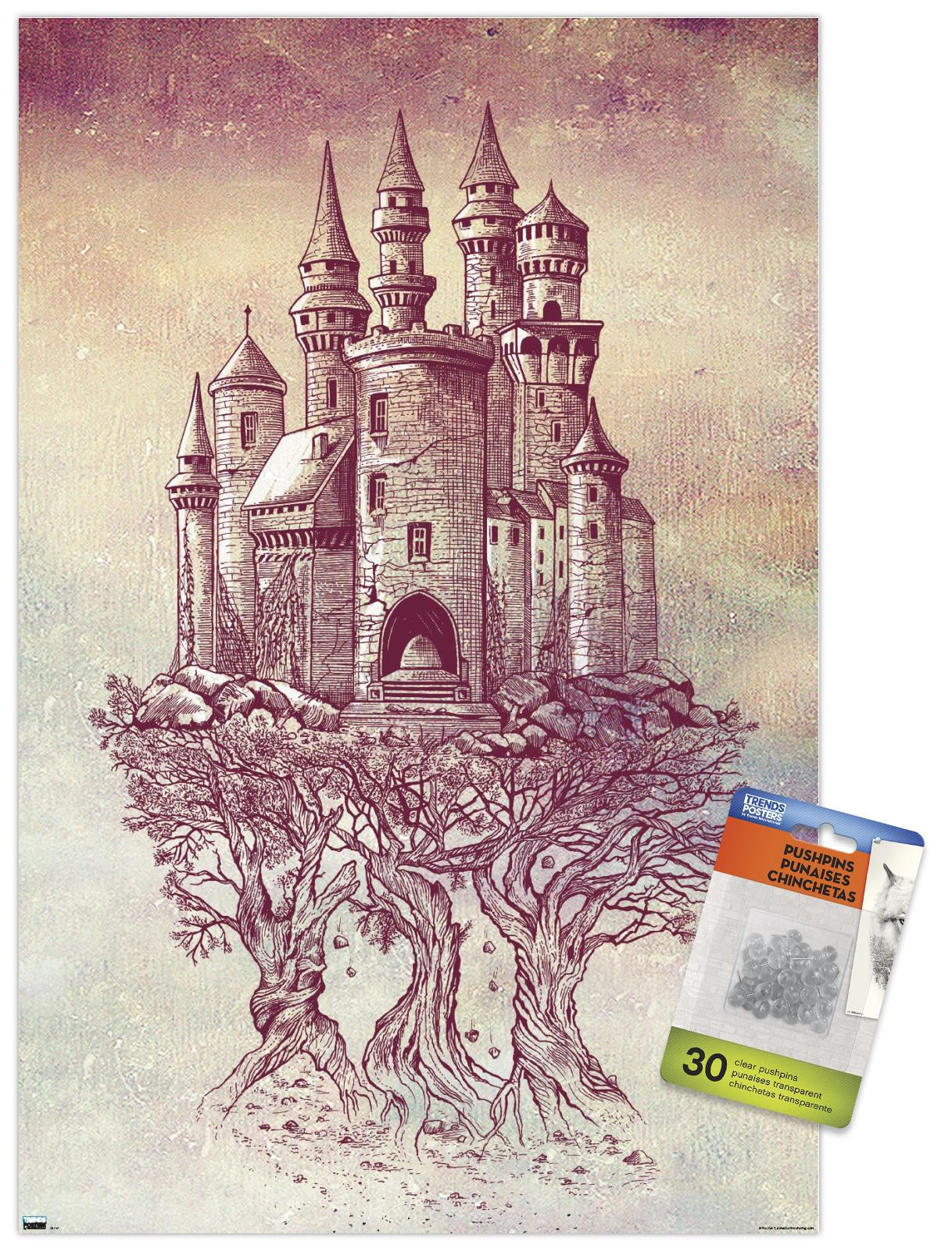 Rachel Caldwell - Castle in Trees Wall Poster with Push Pins, 14.725" x 22.375"