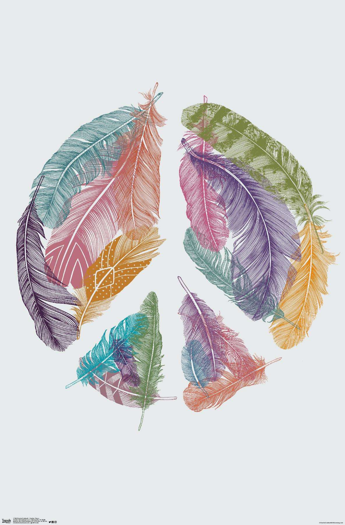 Rachel Caldwell - Feather Peace Wall Poster, 14.725" x 22.375"