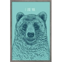 Rachel Caldwell - I Like You Bear Wall Poster, 14.725" x 22.375", Framed