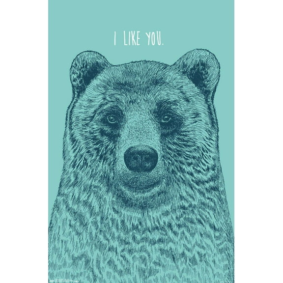 Rachel Caldwell - I Like You Bear Wall Poster, 14.725" x 22.375"