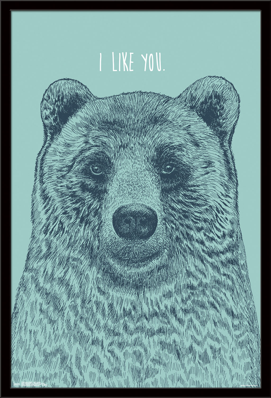 Rachel Caldwell - I Like You Bear Wall Poster, 22.375" x 34", Framed