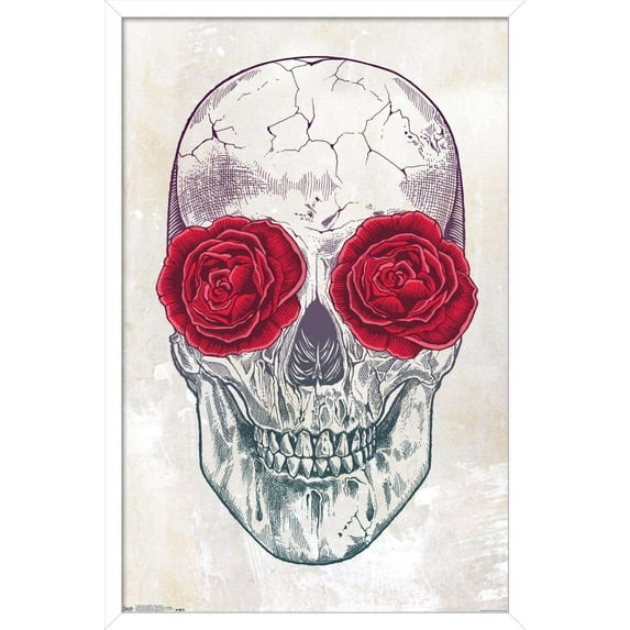 Rachel Caldwell - Skull Roses Wall Poster, 14.725" x 22.375", Framed
