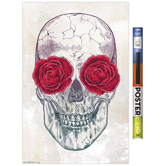 Rachel Caldwell - Skull Roses Wall Poster, 22.375" x 34"