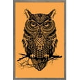 thumbnail image 1 of Rachel Caldwell - Warrior Owl On Orange Wall Poster, 22.375" x 34" Framed, 1 of 5