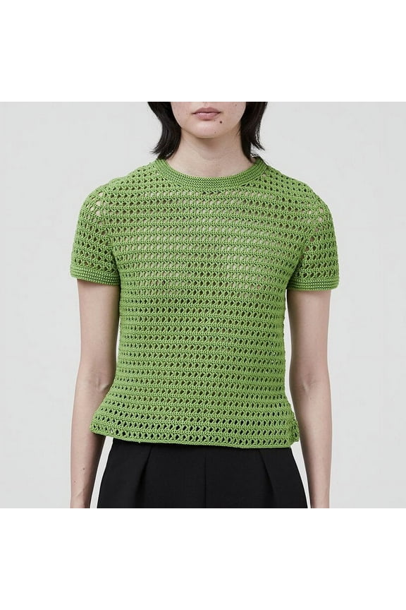 CELERY Women's Result Cotton Crochet Tee, US X-Small