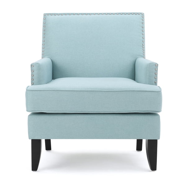 Rachel Fabric Club Chair, Light Blue