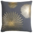 thumbnail image 1 of Rachel Kate Starburst 20" Poly Pillow with Cotton Cover-Gray/Metallic Gold, 1 of 4
