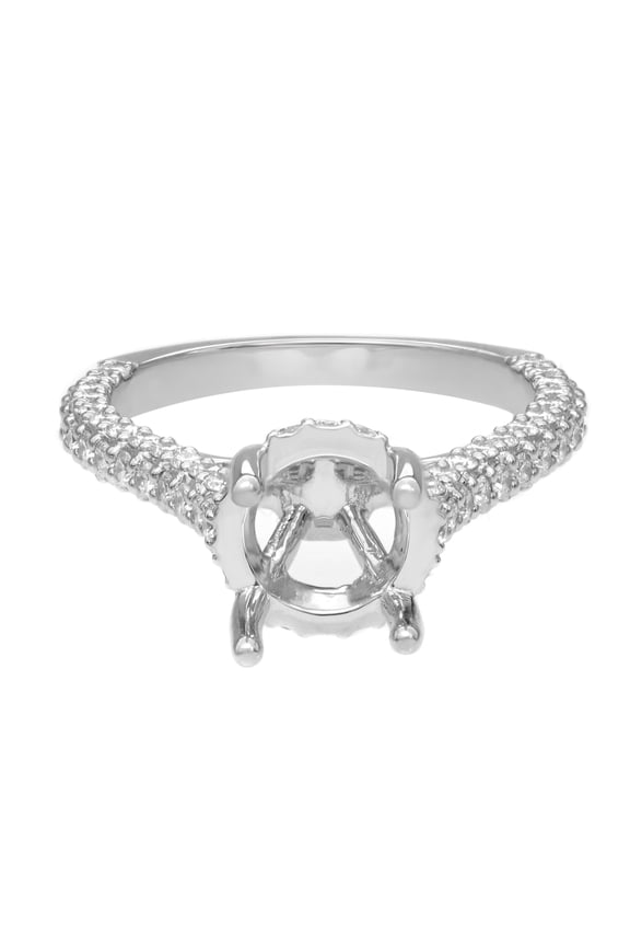 0.87cts Diamond Engagement Ring Setting Mount 14k White Gold