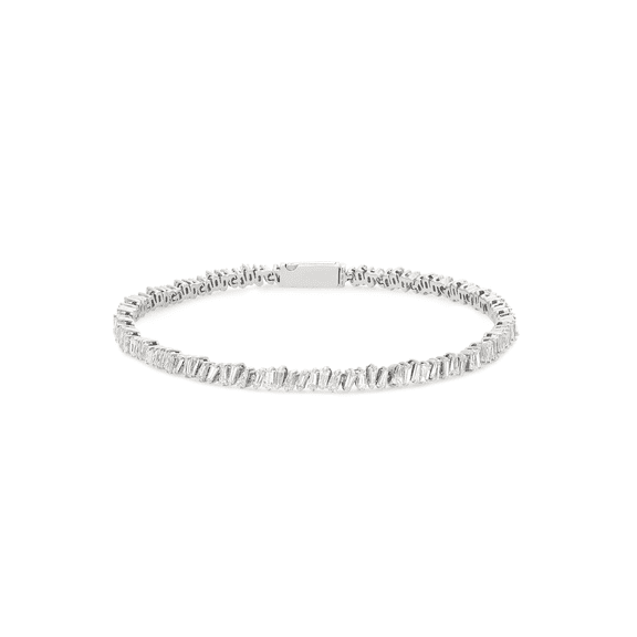 Rachel Koen 3.03Cttw Baguette Cut Diamond Tennis Bracelet 18K White Gold