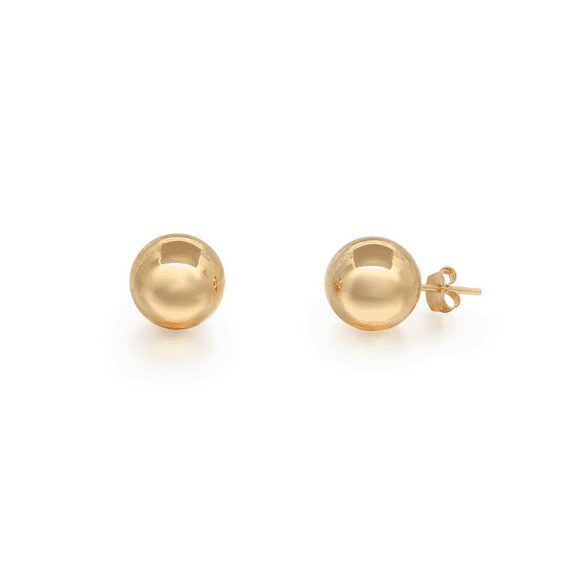 Rachel Koen Bead Ball Stud Earrings 14K Yellow Gold 9mm