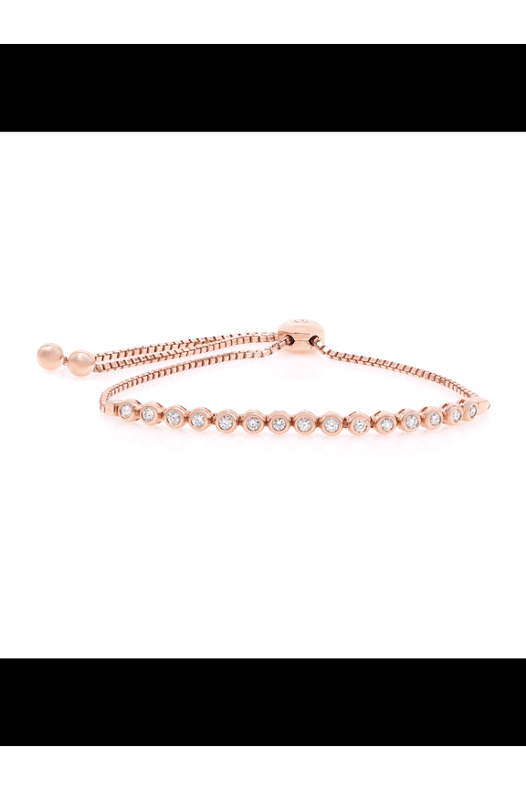 Bezel Set Diamond Sliding Tennis Bracelet 14K Rose Gold 0.48cttw