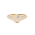 thumbnail image 1 of Rachel Koen Diamond Round Signet Ring 14K Yellow Gold 0.03cttw Size 7, 1 of 7