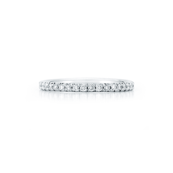 Rachel Koen French Pave Diamond Eternity Band 18K White Gold 0.45cttw Size 6.5