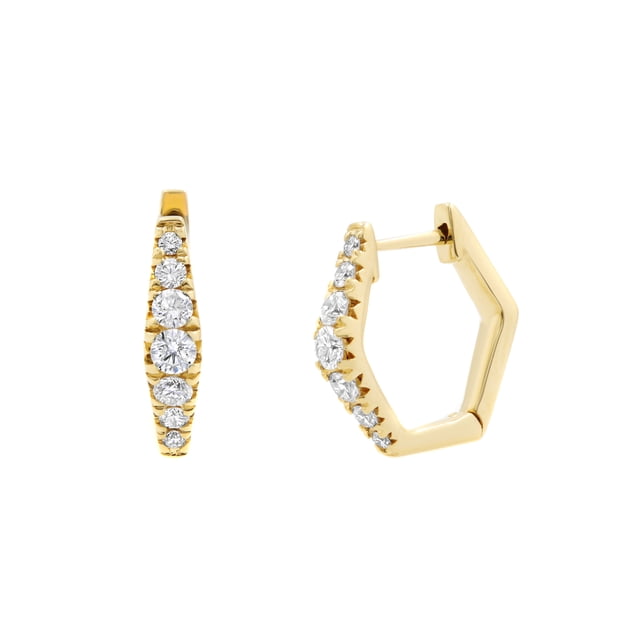 Rays of Hexagon 18k Gold Plated Stainless Steel Huggie Earrings main image 1