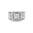 thumbnail image 1 of Rachel Koen Princess & Round Diamond Engagement Ring 14K White Gold 2.00Ct SZ 5, 1 of 6
