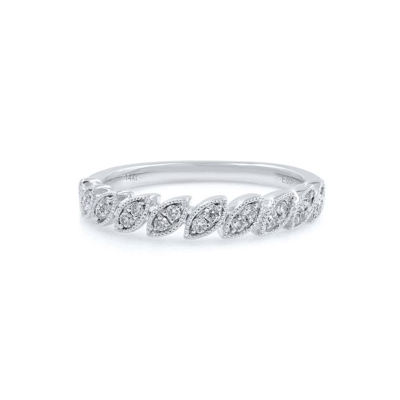 Rachel Koen Stackable Milgrain Diamond Band 14k White Gold 0.15cttw Size 7