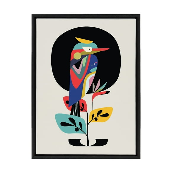 Rachel Lee of My Dream Wall Mid Century Modern Kookaburra Moon 18x24 Framed Canvas Wall Art by Bellamy