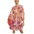 thumbnail image 1 of Rachel Parcell Fit & Flare Tiered Hem Shirt Dress- Floral- Pink Multi/Botanical -10, 1 of 10