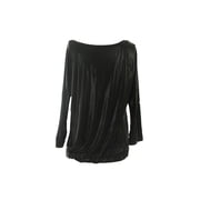 Rachel Rachel Roy Black 3/4-Sleeve Boatneck Top M