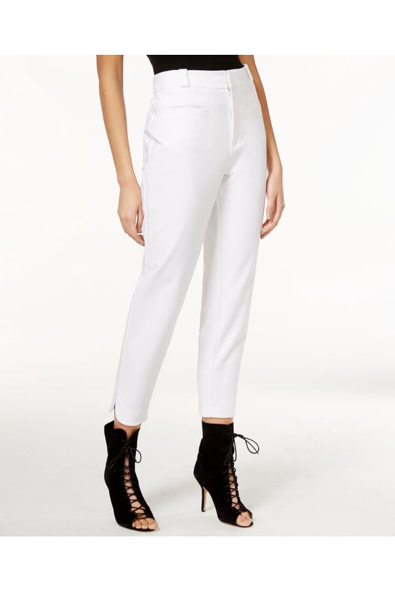 Cropped High-Rise Pants White 2