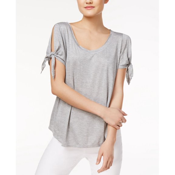Rachel Rachel Roy High Low Cold Shoulder Top Heather Grey XS