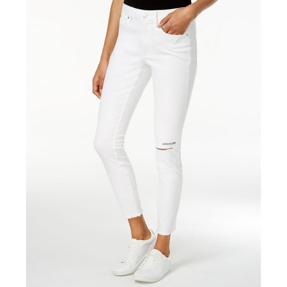 Rachel Rachel Roy Live To Love Ripped Skinny Jeans White Wash White 27