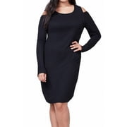 Rachel Rachel Roy NEW Black Womens Size 0X Plus Ribbed Sweater Dress