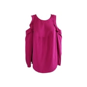 Rachel Rachel Roy Plus Size Pink Ruffled Cold-Shoulder Blouse 0X