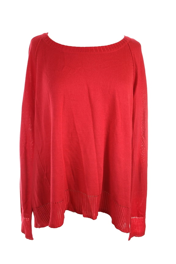 Roy Red Long-Sleeve Tulip-Back Sweater S