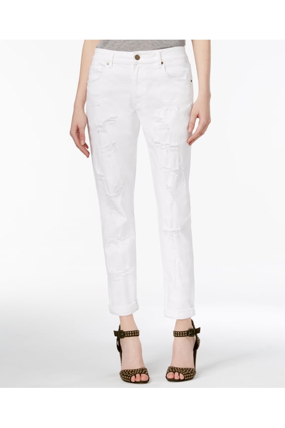 Ripped Girlfriend Jeans  White 31