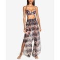 thumbnail image 1 of Rachel Rachel Roy Wild Side Printed Wrap Side-Slit Pant Women’s Swimsuit, Brown, Medium, 1 of 2