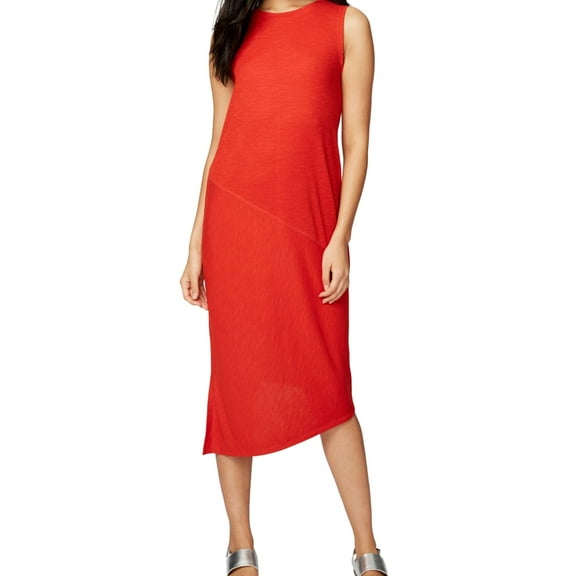 Rachel Roy Womens Ribbed Asymmetrical Dress, Red, Medium