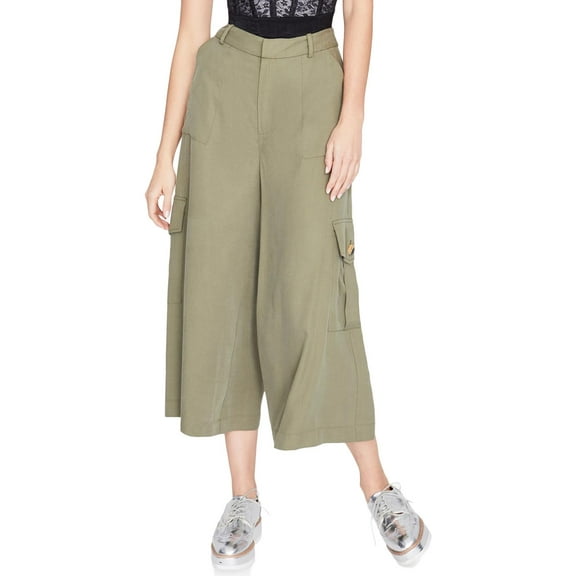 Rachel Rachel Roy Womens Cargo Mid-Rise Wide Leg Pants