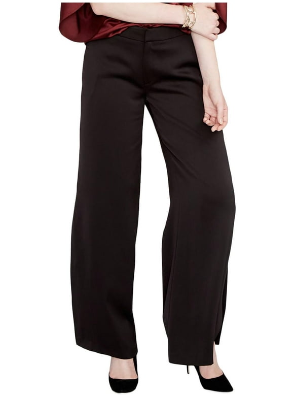 Rachel Rachel Roy Womens Classic Fit Side Slit Wide Leg Pants Black 4