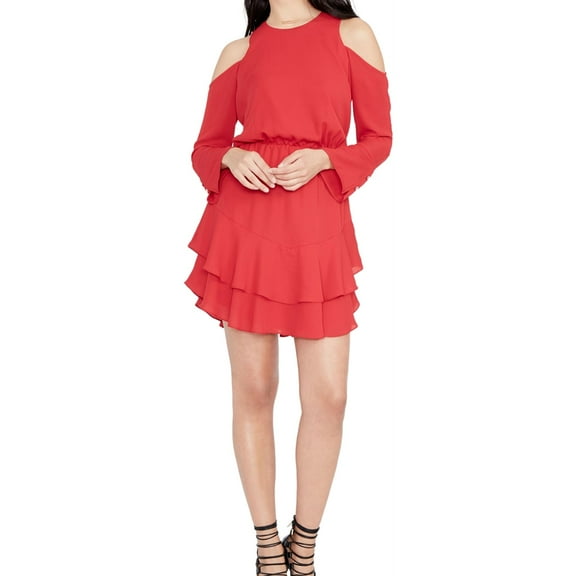 Rachel Roy Womens Coco Cold Shoulder Dress, Red, 2
