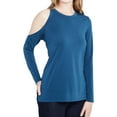 thumbnail image 1 of Rachel Roy Womens Solid One Shoulder Blouse, Blue, X-Small, 1 of 3