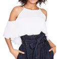 thumbnail image 1 of Rachel Roy Womens Cold Shoulder Knit Blouse, White, XX-Large, 1 of 1