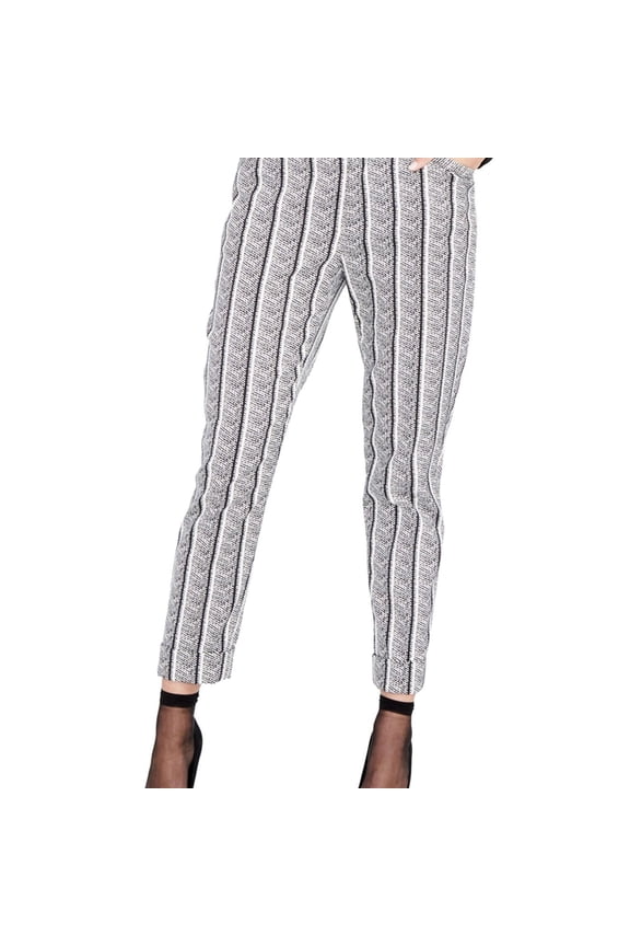 Rachel Roy Womens Printed Casual Trouser Pants, Black, 2